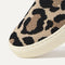 Close up of the toe and vamp of The Kids Sneaker in Desert Cat.