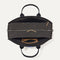 The Weekender in Night Song shown from the top with zipper side compartment and magnetic side compartment open. 