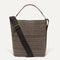 PDP |The Bucket Bag in Cacao Herringbone shown from the front. 
