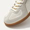 Close up of the toe and stitching details of The RS01 Sneaker in hudson.