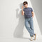 model | Alternate view of a model wearing The RS01 Sneaker in Hudson.
