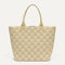 PDP |The Lightweight Tote in Checker Sand shown from the front. 