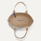 The Lightweight Tote in Soft Sesame shown open from the top, with base insert visible. 