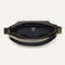 The Mini Zip Bucket in Black Sand shown from the top down, with zipper open and interior exposed.