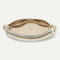 The Daily Crossbody Bag in White Sand shown from the top down, with zipper open and interior exposed.