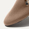 Close up of the toe and vamp of The Almond Loafer in Gold Dust. 