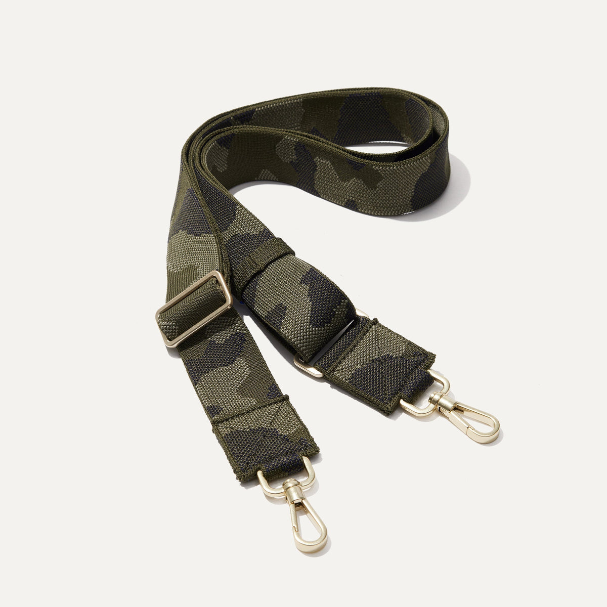 The Crossbody Strap in Spruce Camo.