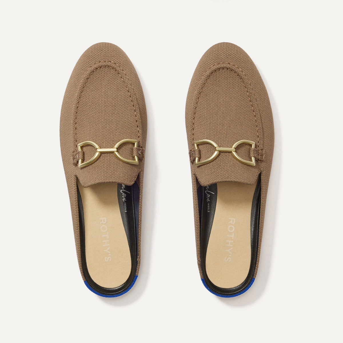 The Double Bit Loafer Mule in Portobello shown from the top. 