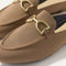 Close up of the toe and hardware of The Double Bit Loafer Mule in Portobello. 