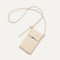 The Phone Crossbody in White Sand shown from above.