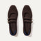 The Double Buckle Mary Jane in Chocolate Mesh shown from the top.