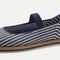 The vamp and top strap of The Cruiser Mary Jane in Blackberry Stripe. 