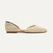 side | The D'Orsay Point in Conch Raffia-Knit shown from the side.