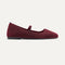 side | The Max Square Mary Jane in ReVelvet™ Syrah shown from the side.