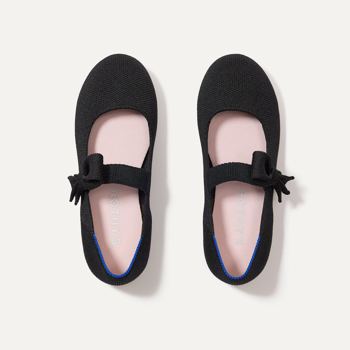 The Kids Tux Bow Mary Jane in Black shown from the top.