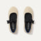 The Kids Tux Bow Mary Jane in Ivory shown from the top.