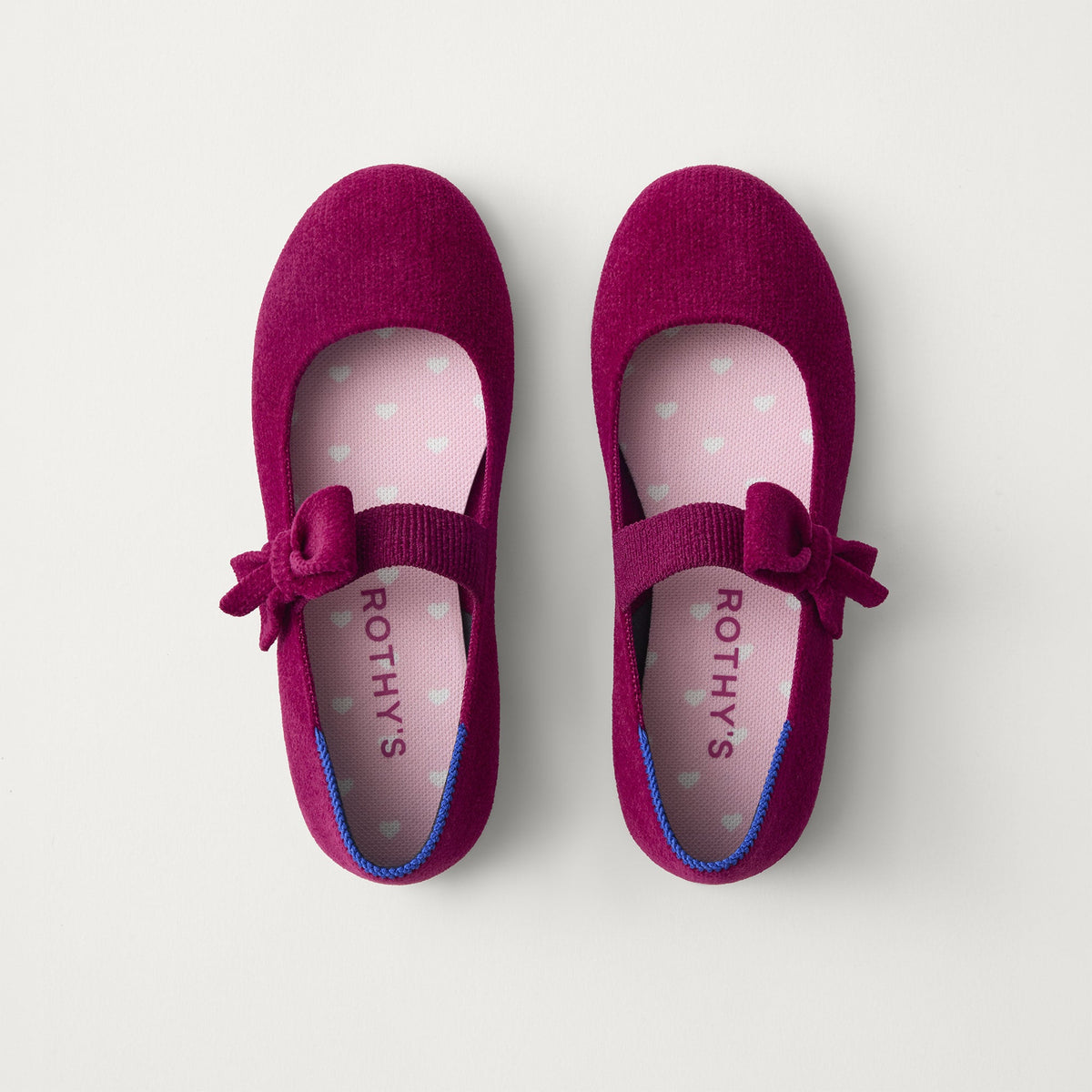 PDP | The Kids Tux Bow Mary Jane in ReVelvet™ Mulberry shown from the top.