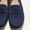 Close up of the toe and vamp of The Men's Driver in Nautical Navy. 