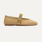 side | The Max Buckle Mary Jane in Tan Woven shown from the side.
