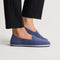 hover | Model wearing The Cruiser Loafer in ReVelvet Fog Herringbone.