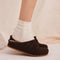 hover | Model wearing The Casual Clog in Chocolate Crochet.