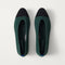PDP | The Almond Ballet in ReVelvet Evergreen Captoe shown from the top.
