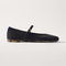 side | The Almond Mary Jane in ReVelvet Black shown from the side. 