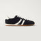 side | The Ivy Sneaker in ReVelvet Black shown from the side.