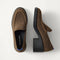 PDP | The Block Heel Loafer in ReVelvet Dark Herringbone shown from the top.