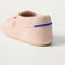 Close up of the heel of The Baby Moc in Blush Teddy.