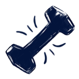 An icon depicting a weight. 